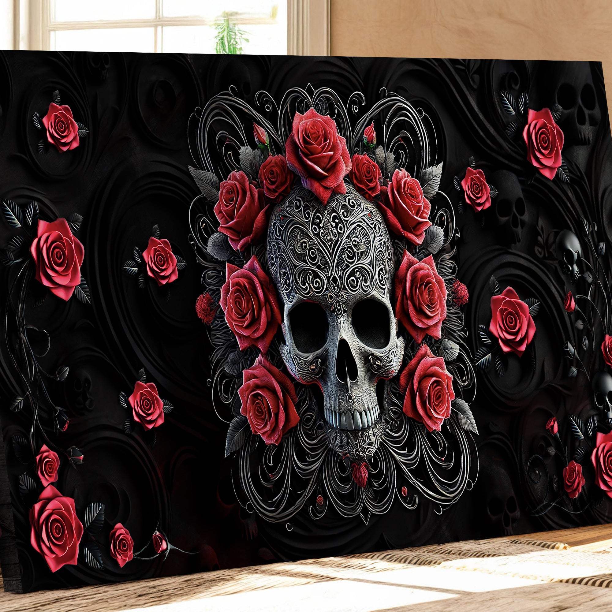 3D Vintage Skull Wall Art II - Tailored Canvases - Flyclothing LLC