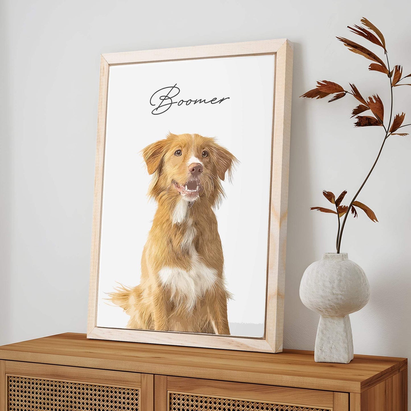 Custom Pet Memorial Portrait Watercolor Sign - Tailored Canvases - Flyclothing LLC