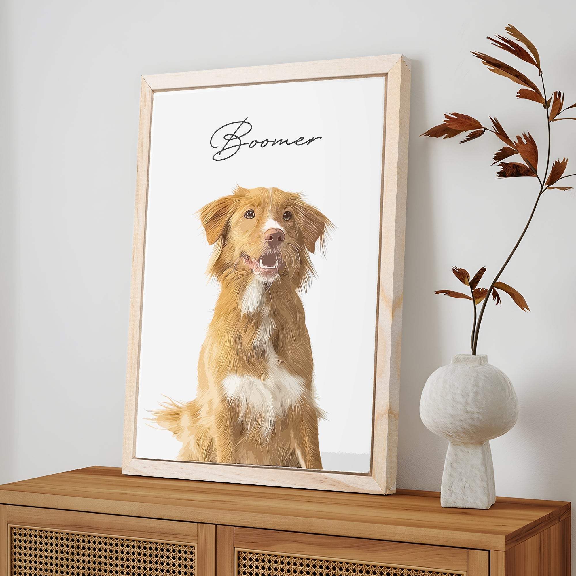 Custom Pet Memorial Portrait Watercolor Sign - Tailored Canvases - Flyclothing LLC