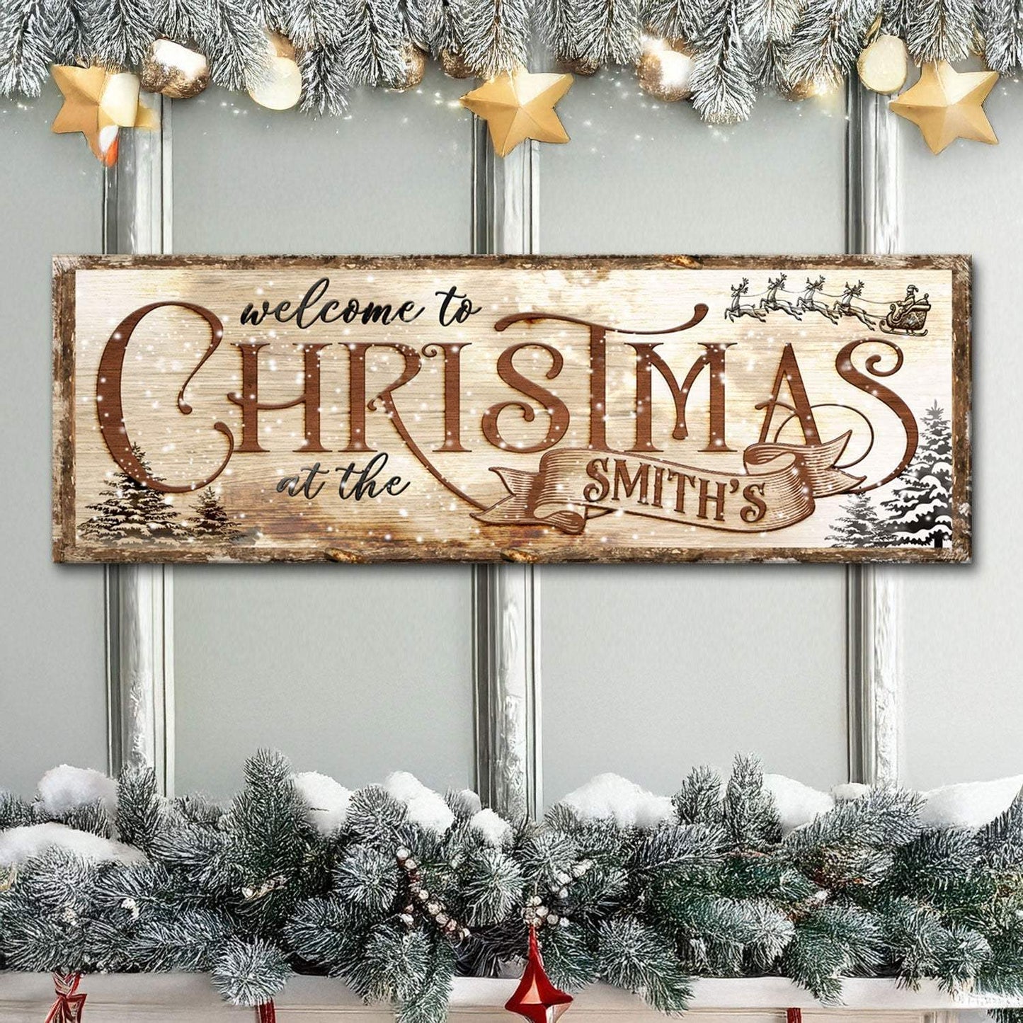Family Welcome To Christmas Sign - Tailored Canvases - Flyclothing LLC