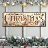 Family Welcome To Christmas Sign - Tailored Canvases - Flyclothing LLC