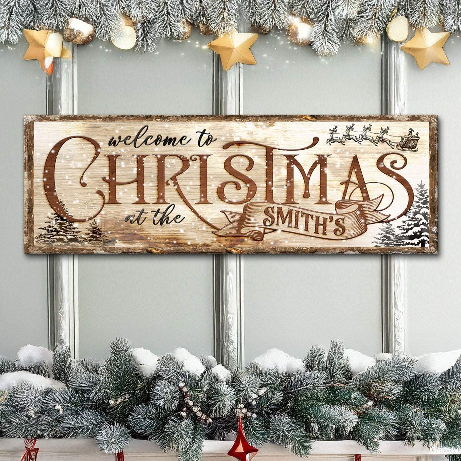 Family Welcome To Christmas Sign - Tailored Canvases - Flyclothing LLC