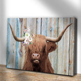 Highland Cow Rustic Painting Canvas Wall Art - Tailored Canvases - Flyclothing LLC