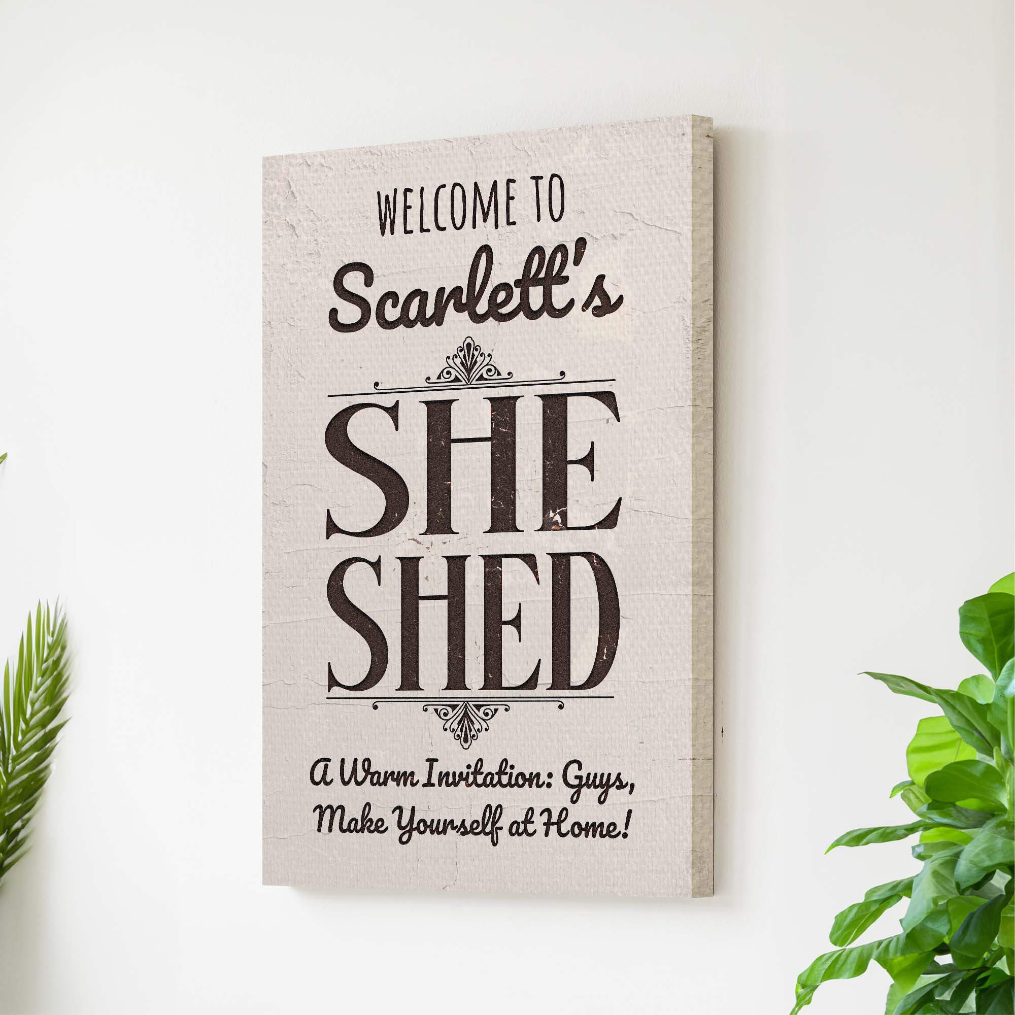 She Shed Sign - Tailored Canvases - Flyclothing LLC