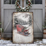 Vintage Christmas Sledge Wall Art - Tailored Canvases - Flyclothing LLC