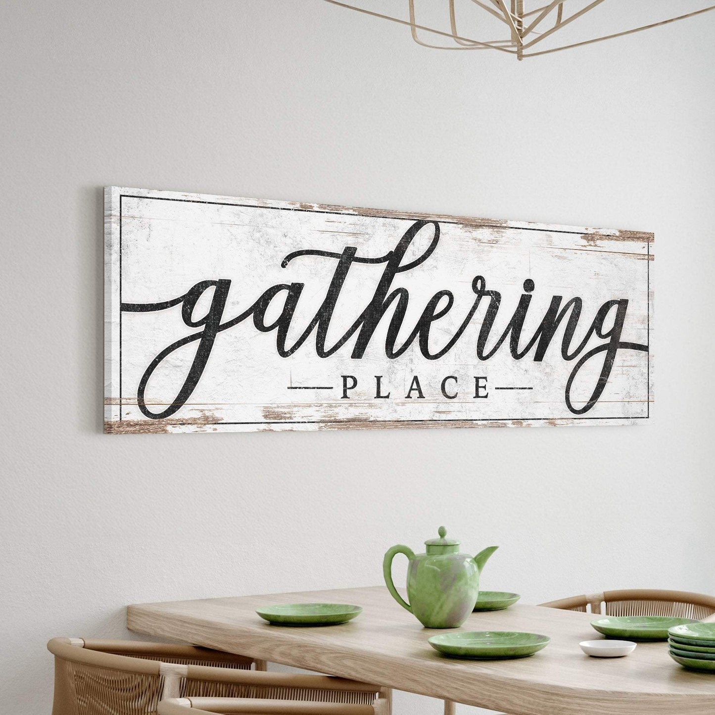 Gathering Place Kitchen Sign Decor | Dining Room Canvas Wall Art | Thanksgiving Sign Wall Art | Kitchen Wall Decor | Living Room Wall Decor - Tailored Canvases - Flyclothing LLC