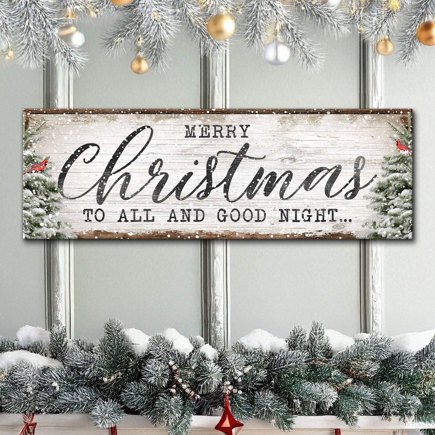 Merry Christmas To All And Goodnight Sign - Tailored Canvases - Flyclothing LLC