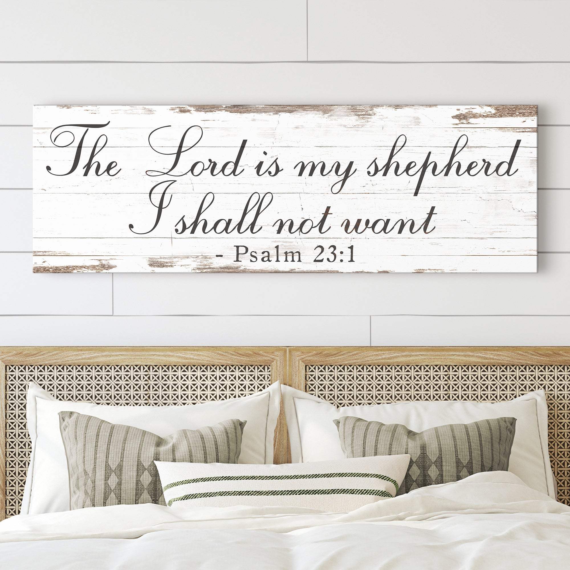 The Lord Is My Shepherd I Shall Not Want Psalm 23:1 Faith Sign II - Tailored Canvases - Flyclothing LLC