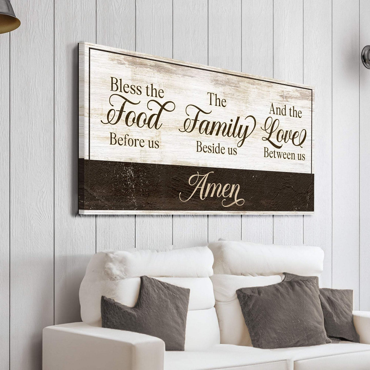 Bless The Food Before Us And The Love Between Us Sign V - Tailored Canvases - Flyclothing LLC