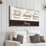 Bless The Food Before Us And The Love Between Us Sign V - Tailored Canvases - Flyclothing LLC