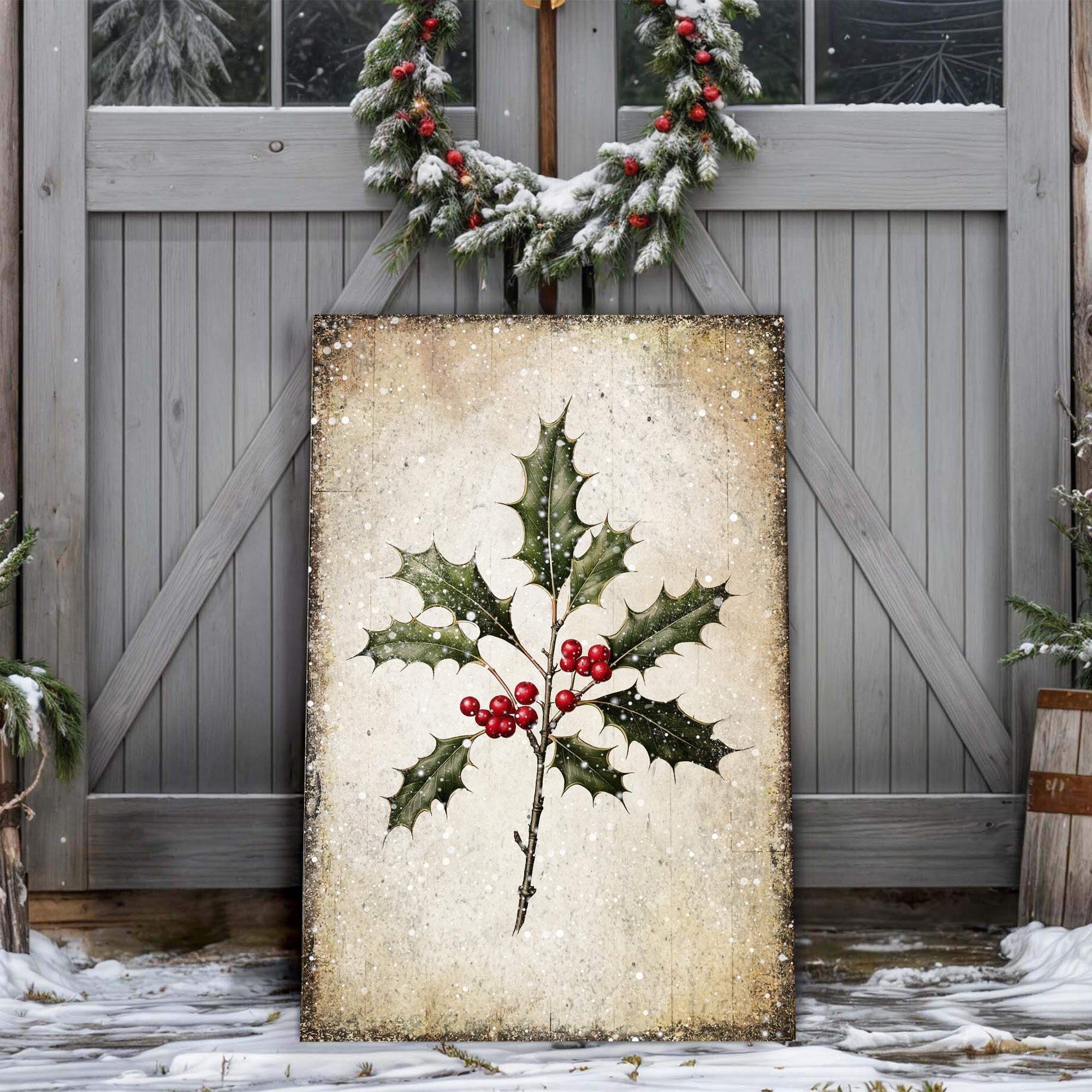 Christmas Holly Wall Art II - Tailored Canvases - Flyclothing LLC