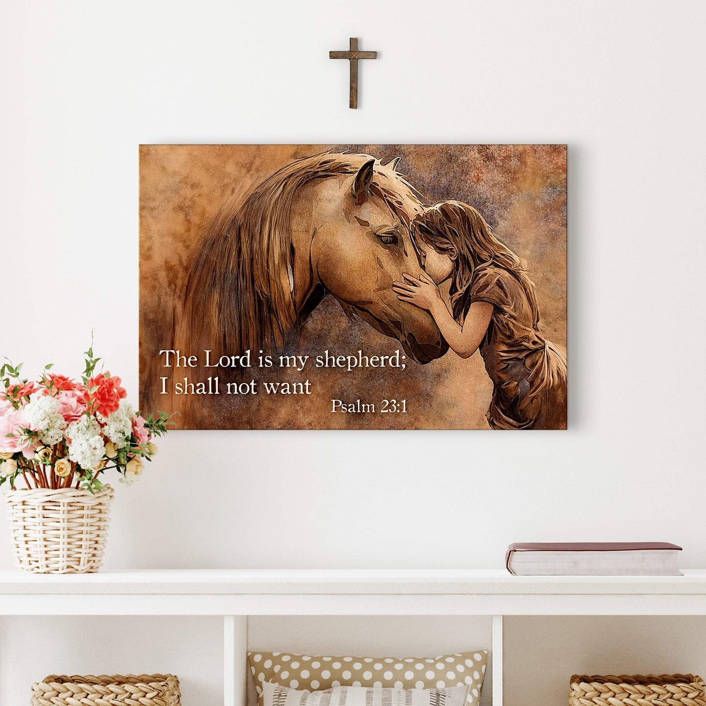 The Lord Is My Shepherd I Shall Not Want Psalm 23:1 Faith Sign VI - Tailored Canvases - Flyclothing LLC