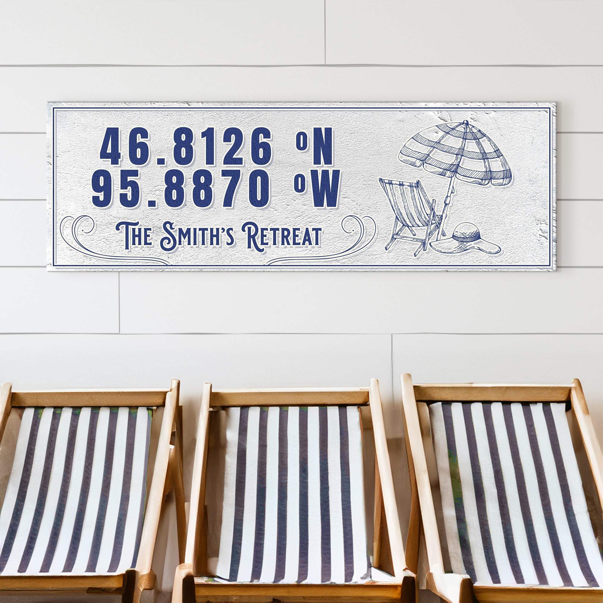 House Retreat Coordinates Sign - Tailored Canvases - Flyclothing LLC