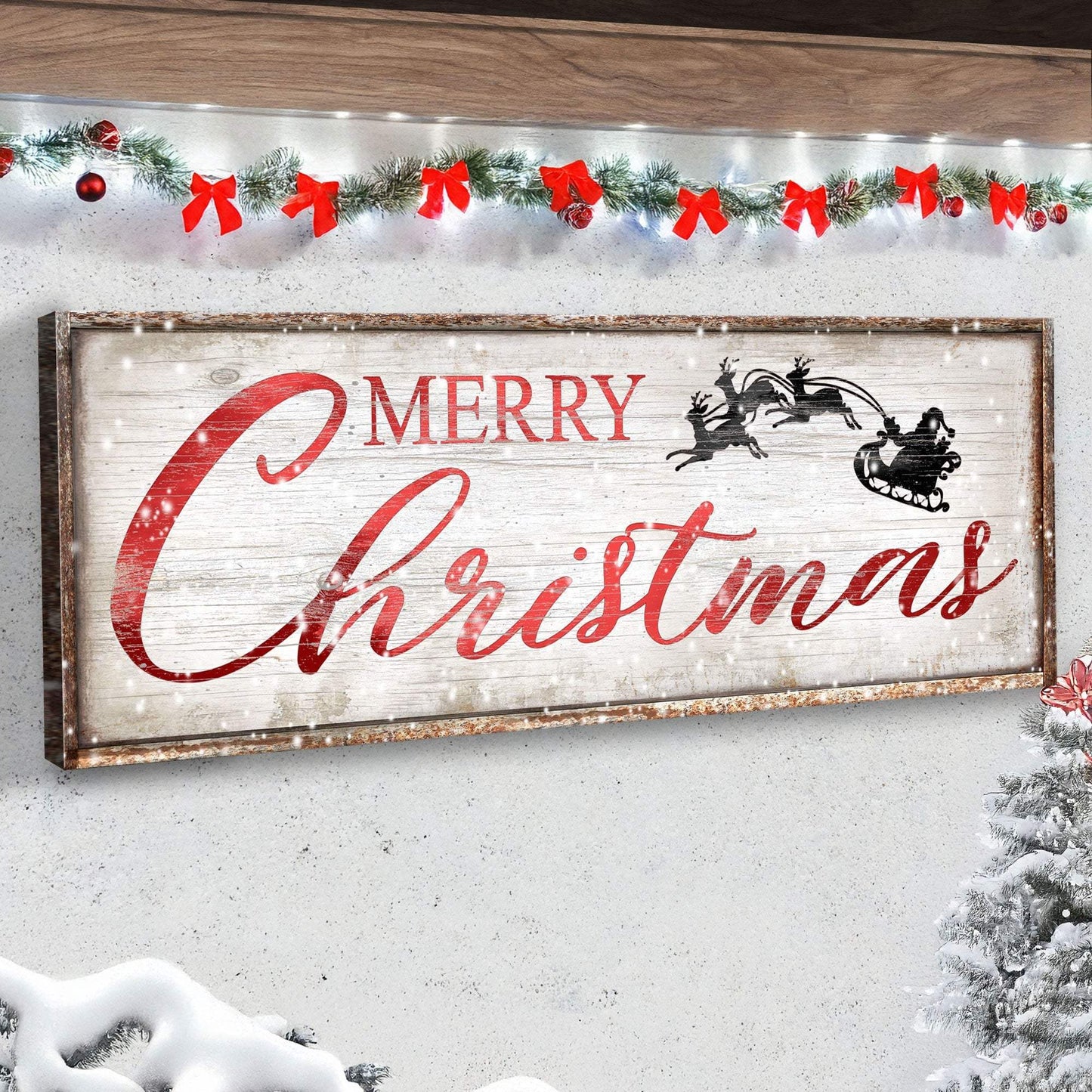 Vintage Merry Christmas Sign - Tailored Canvases - Flyclothing LLC