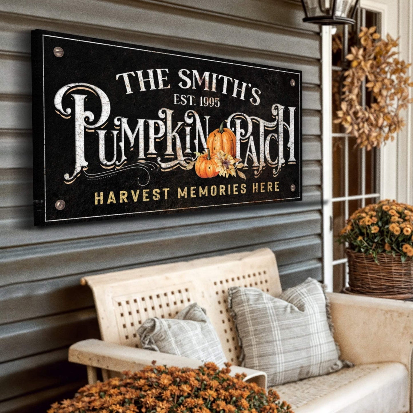 Harvest Memories Here Pumpkin Patch Sign - Tailored Canvases - Flyclothing LLC