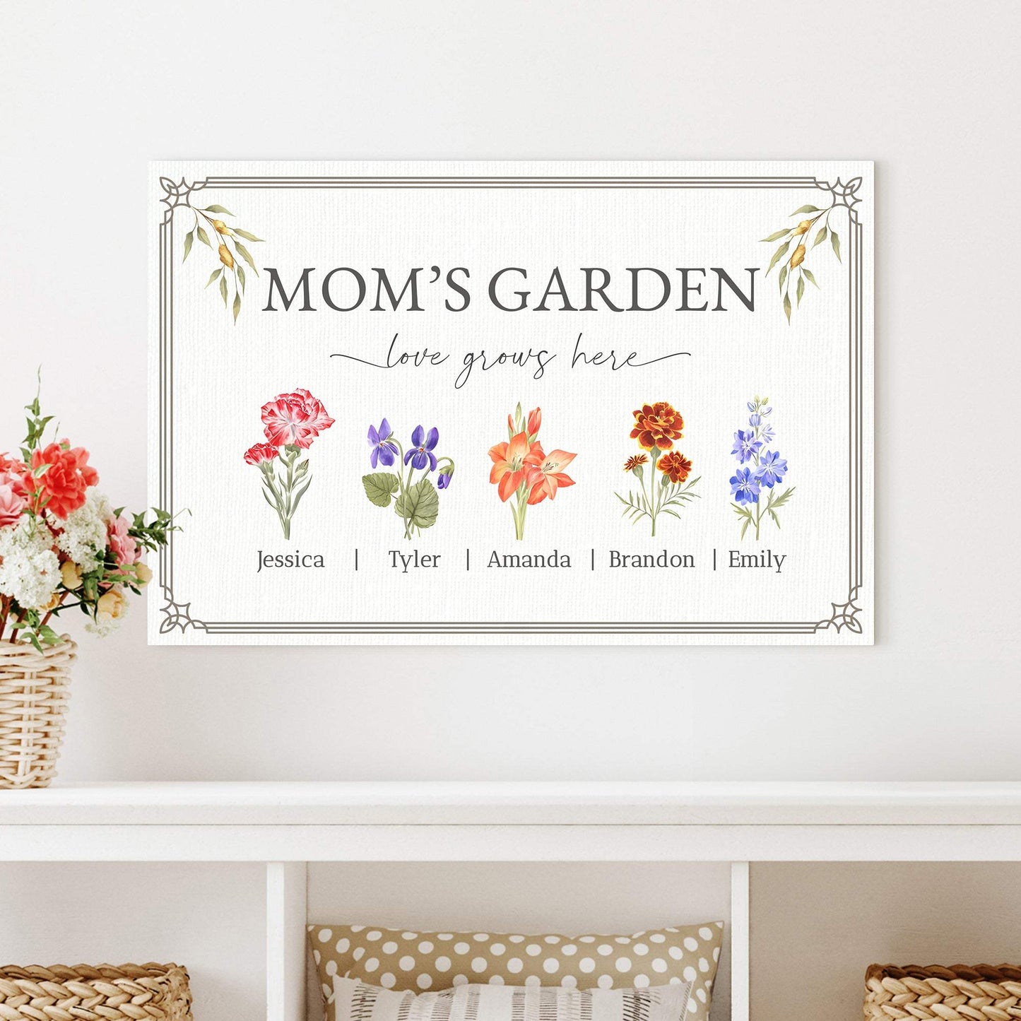 Mother's Day Sign Love Grows Here Mom's Garden - Tailored Canvases - Flyclothing LLC