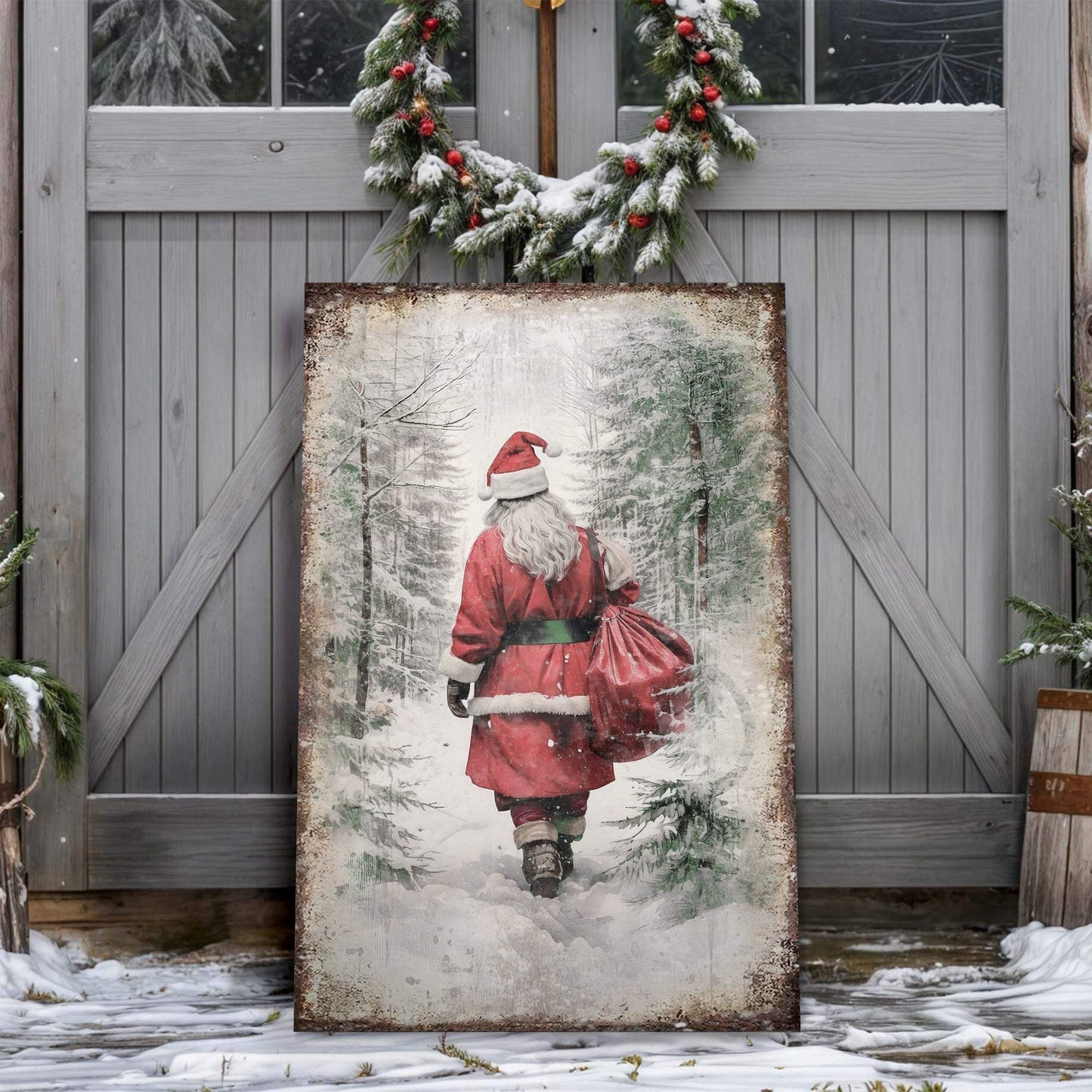 Vintage Christmas Santa Claus Wall Art V - Tailored Canvases - Flyclothing LLC