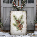Vintage Winter Pine Cone Christmas Wall Art IV - Tailored Canvases - Flyclothing LLC