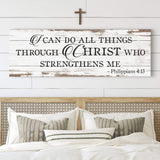 I Can Do All Things Through Christ Who Strengthens Me Faith Sign III - Tailored Canvases - Flyclothing LLC