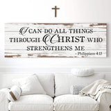 I Can Do All Things Through Christ Who Strengthens Me Faith Sign III - Tailored Canvases - Flyclothing LLC