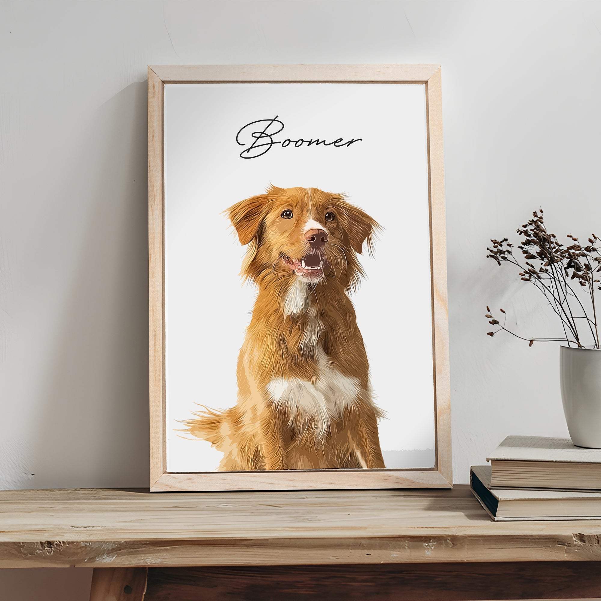 Custom Pet Memorial Portrait Watercolor Sign - Tailored Canvases - Flyclothing LLC