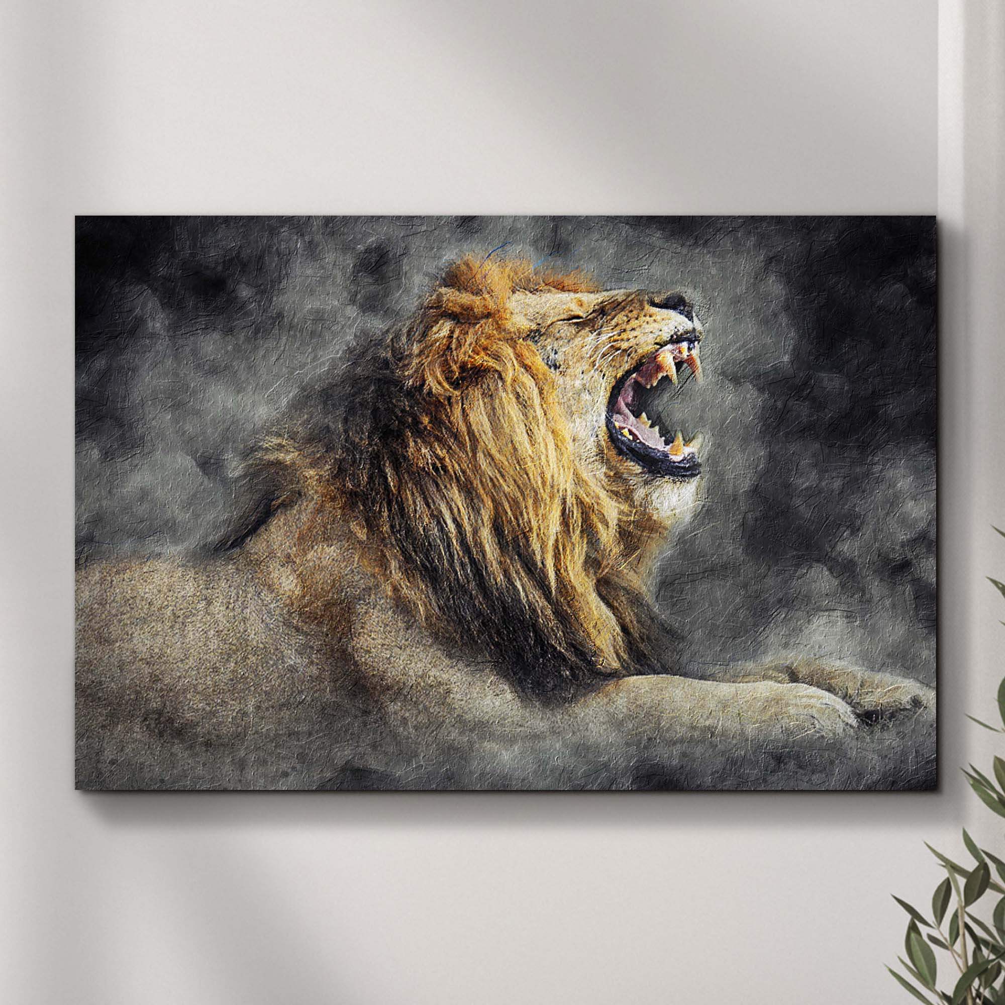 Lion Yawn Painting Canvas Wall Art - Tailored Canvases - Flyclothing LLC