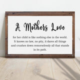 A Mother's Love For Her Child Sign - Tailored Canvases - Flyclothing LLC