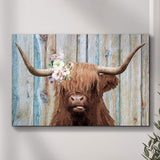 Highland Cow Rustic Painting Canvas Wall Art - Tailored Canvases - Flyclothing LLC