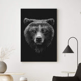 Animals Forest Bear Monochrome Canvas Wall Art - Tailored Canvases - Flyclothing LLC