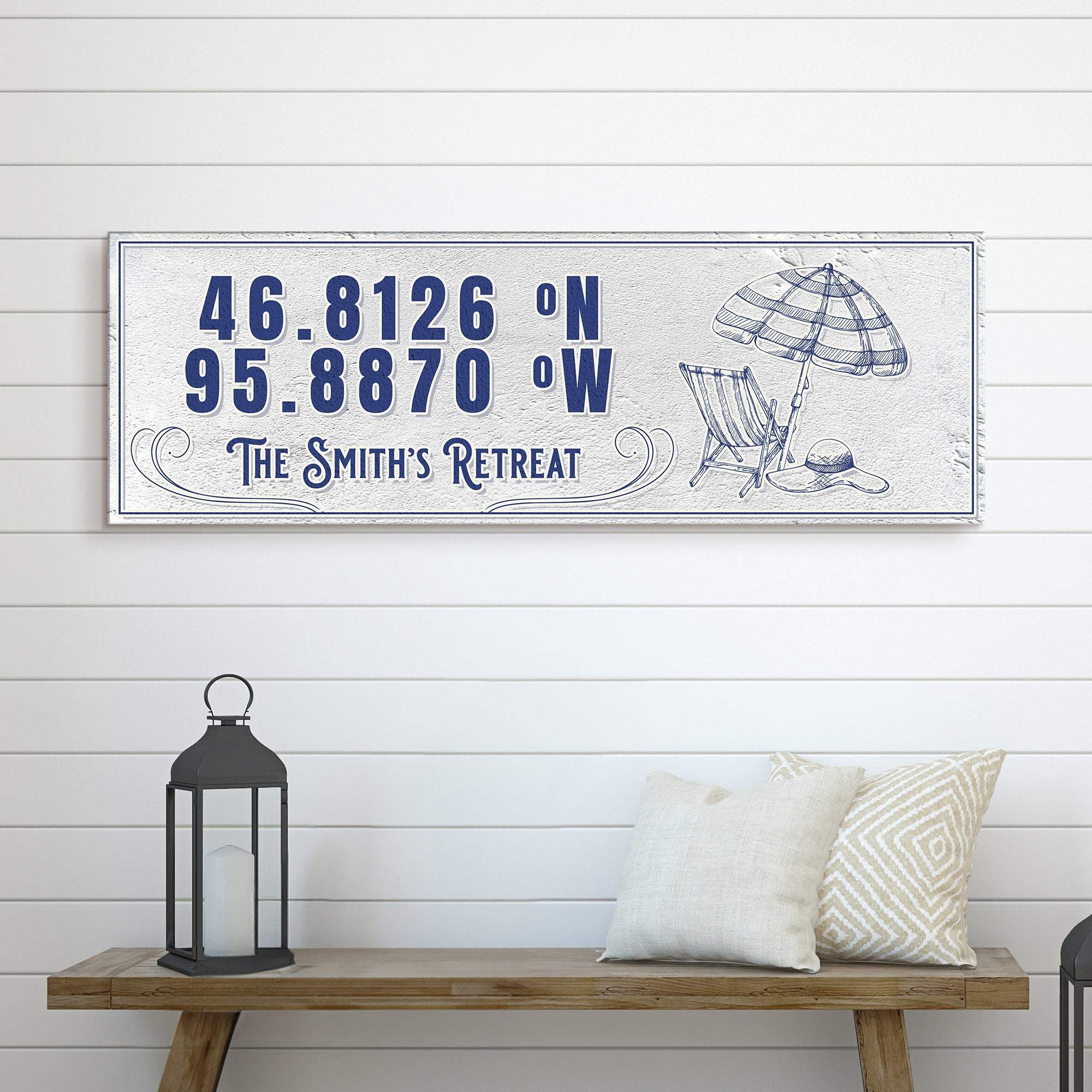 House Retreat Coordinates Sign - Tailored Canvases - Flyclothing LLC