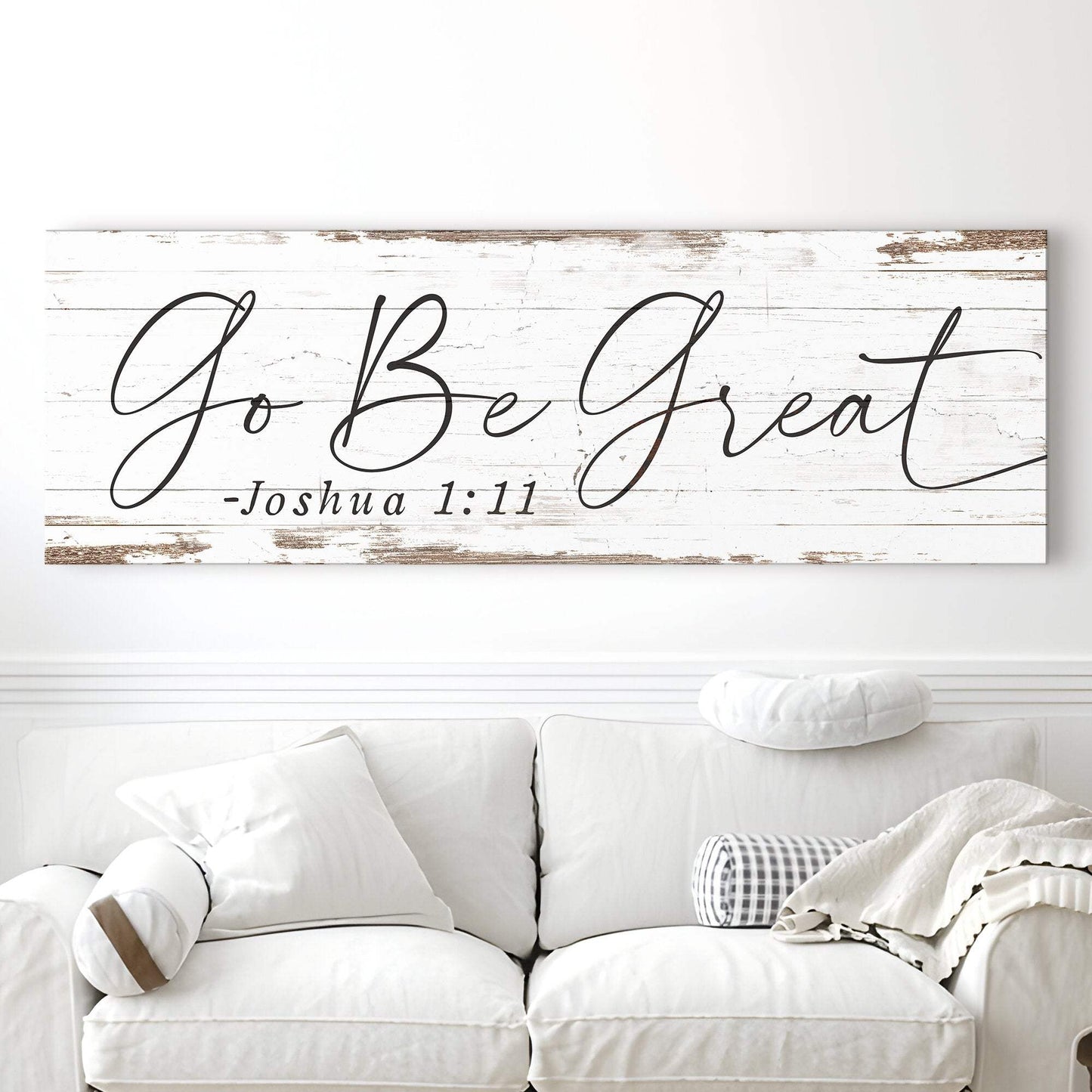 Go Be Great, Joshua 1:9 Faith Sign III - Tailored Canvases - Flyclothing LLC
