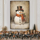 Vintage Snowman Christmas Wall Art IV - Tailored Canvases - Flyclothing LLC