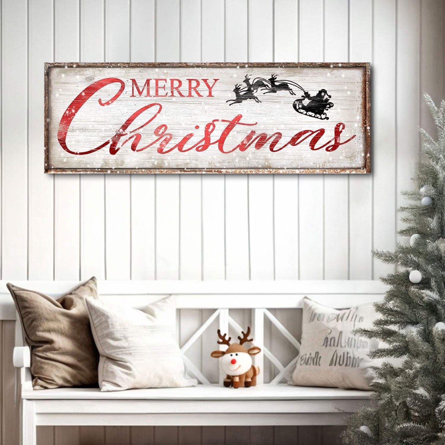 Vintage Merry Christmas Sign - Tailored Canvases - Flyclothing LLC