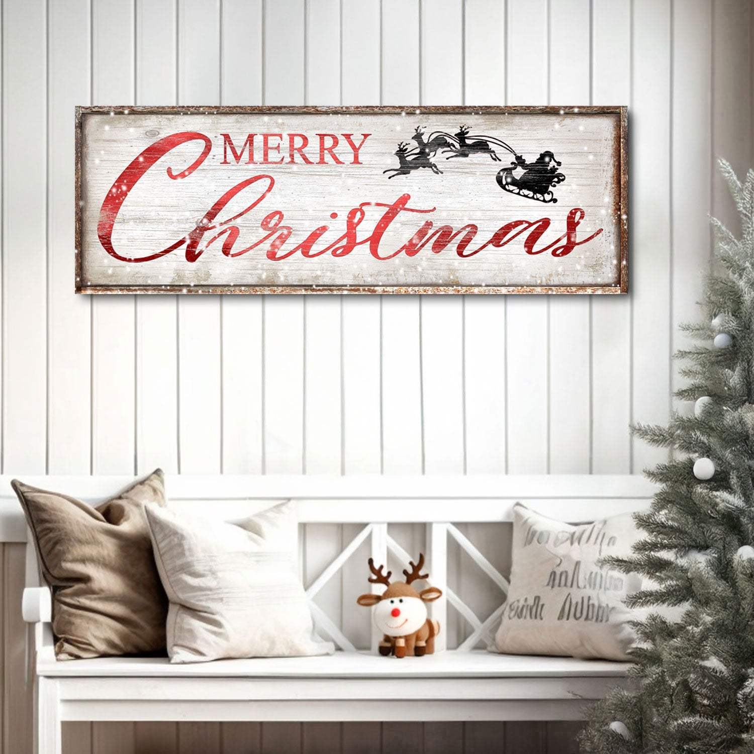 Vintage Merry Christmas Sign - Tailored Canvases - Flyclothing LLC