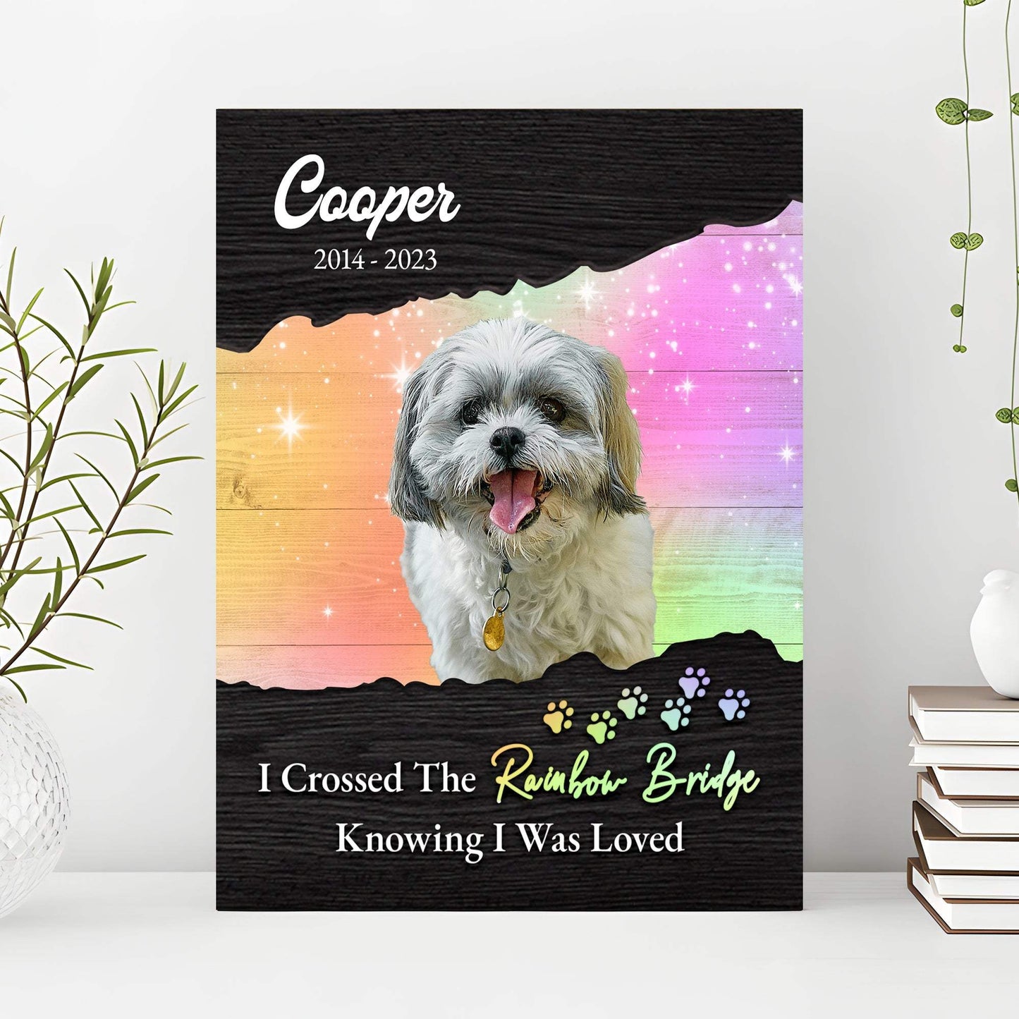 Pet Memorial Sign I Crossed The Rainbow Bridge II - Tailored Canvases - Flyclothing LLC