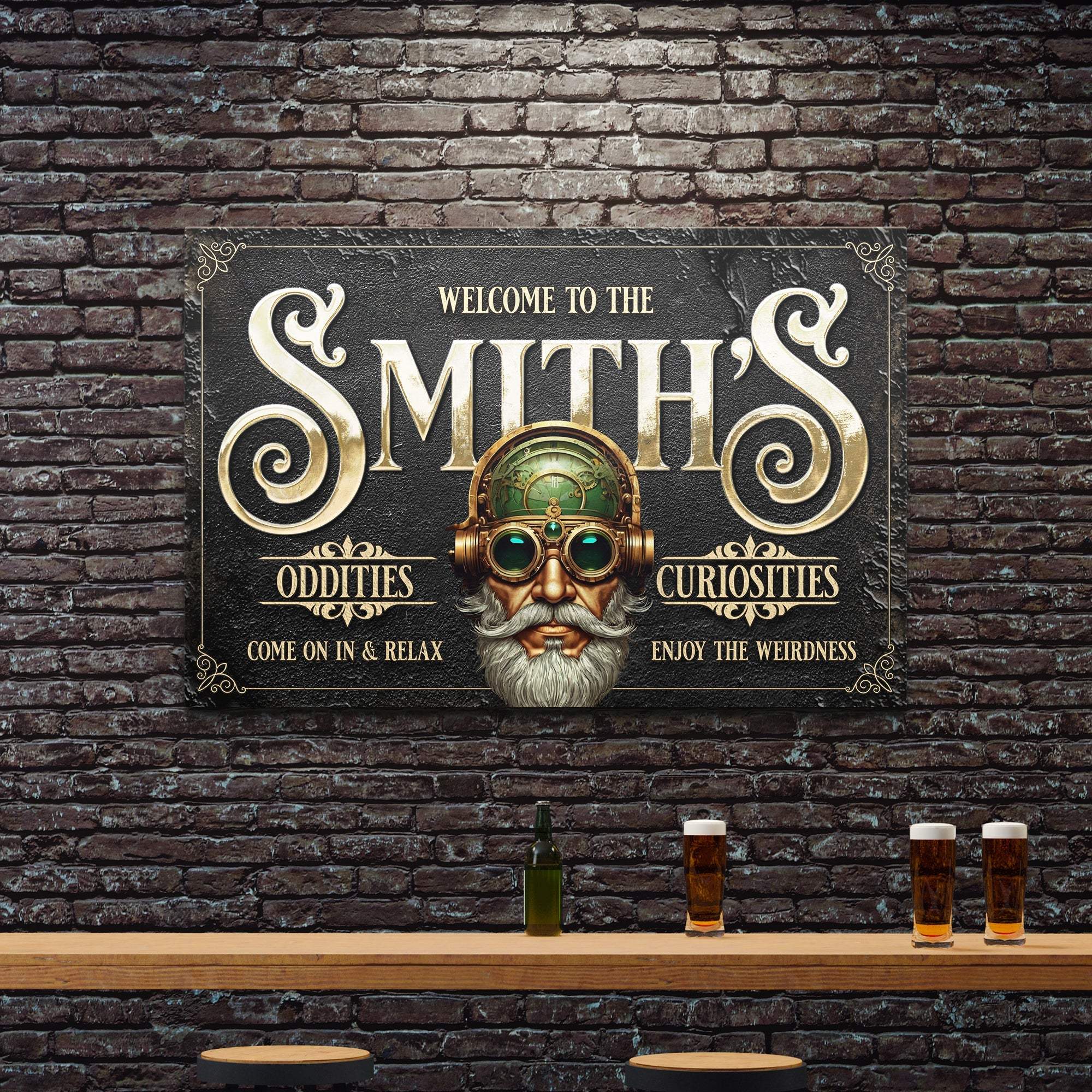 Personalized Family Steampunk Sign - Tailored Canvases - Flyclothing LLC
