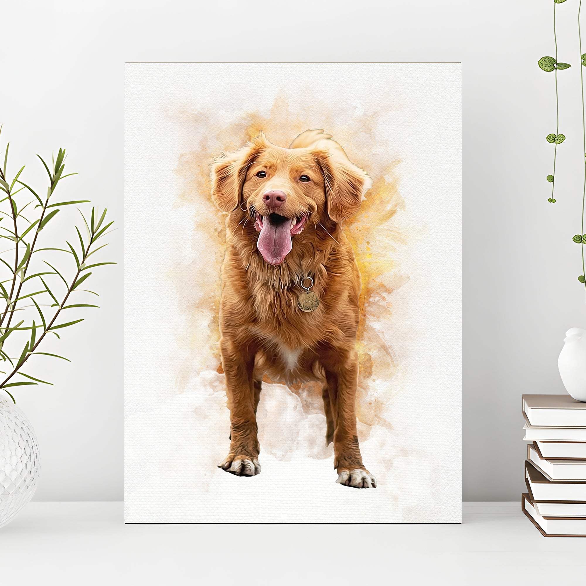 Pet Memorial Portrait Watercolor Sign - Tailored Canvases - Flyclothing LLC