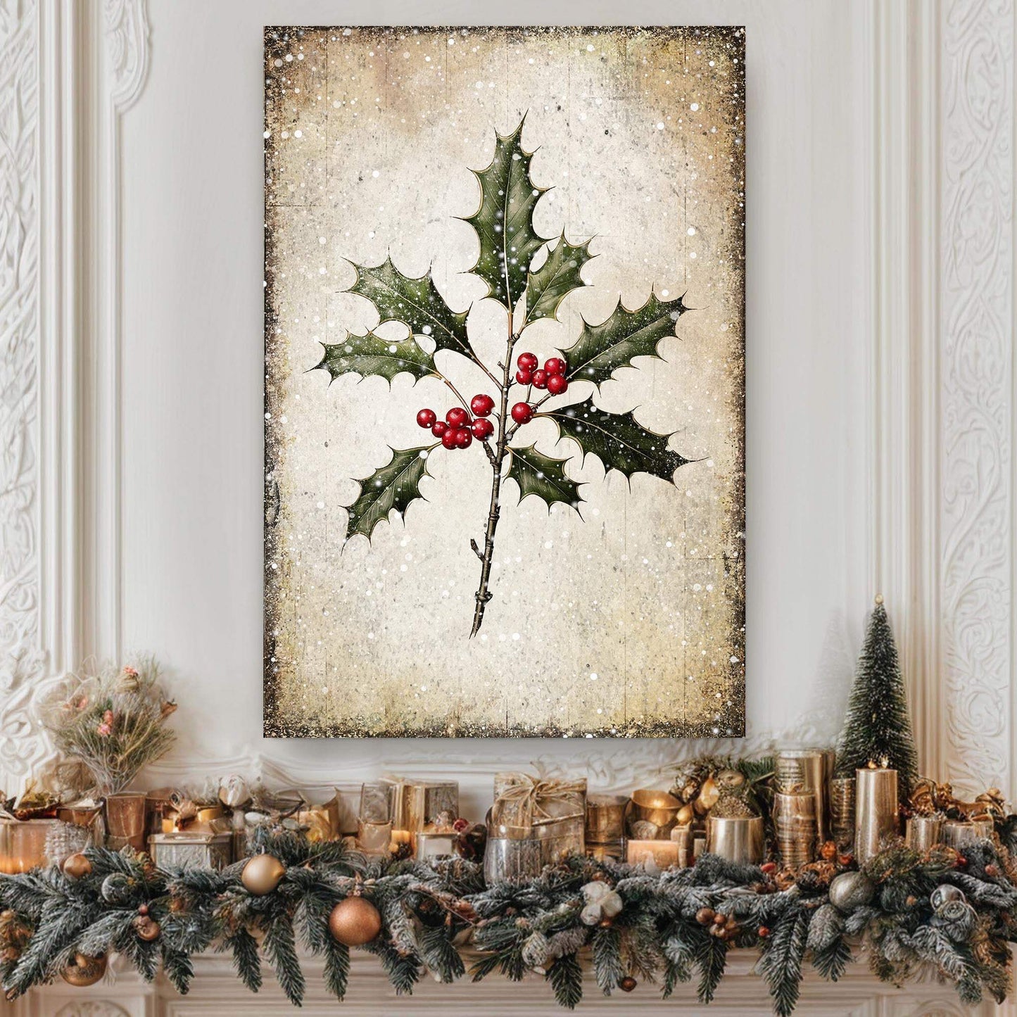 Christmas Holly Wall Art II - Tailored Canvases - Flyclothing LLC