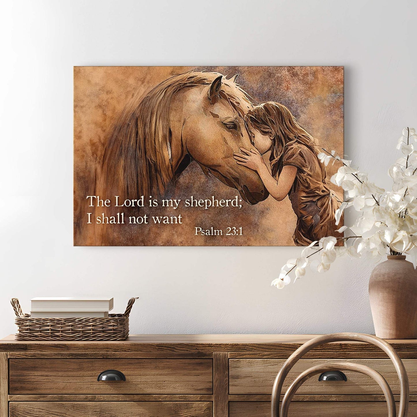 The Lord Is My Shepherd I Shall Not Want Psalm 23:1 Faith Sign VI - Tailored Canvases - Flyclothing LLC