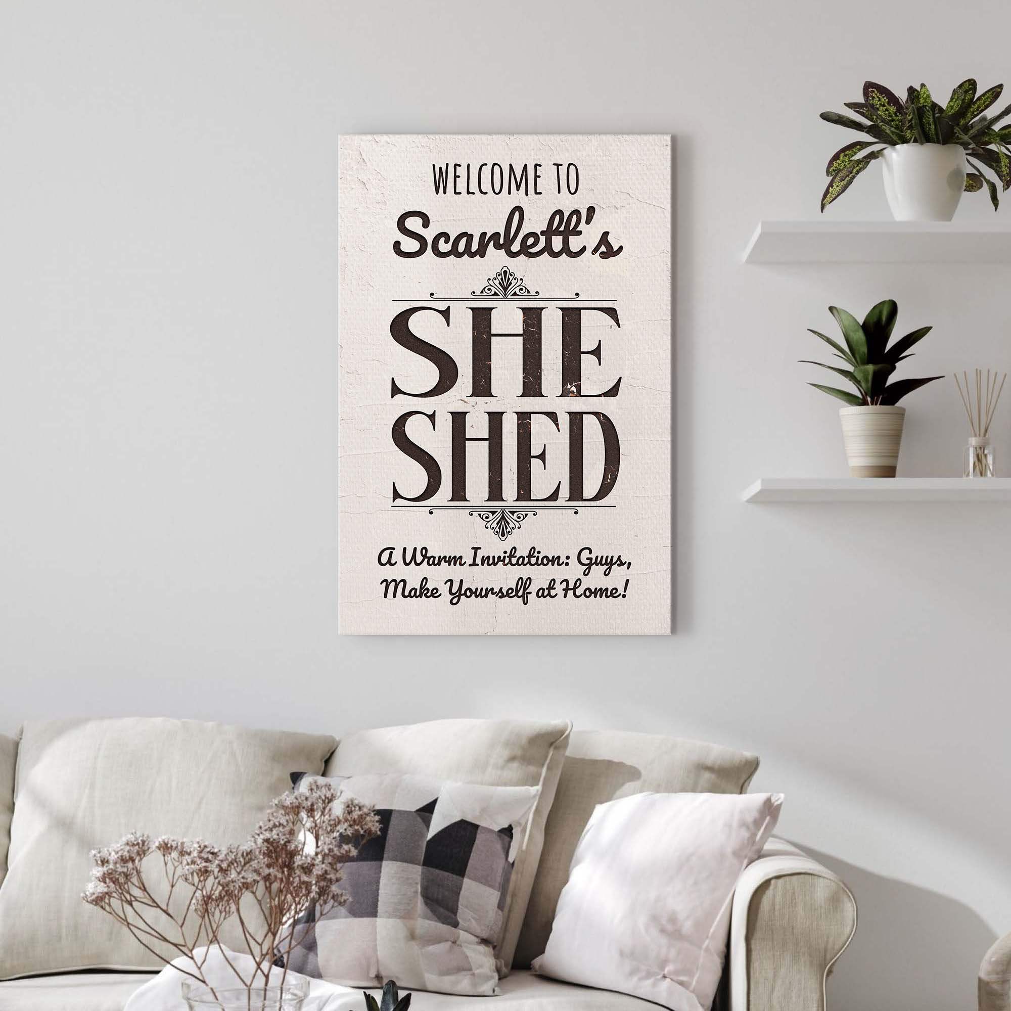 She Shed Sign - Tailored Canvases - Flyclothing LLC