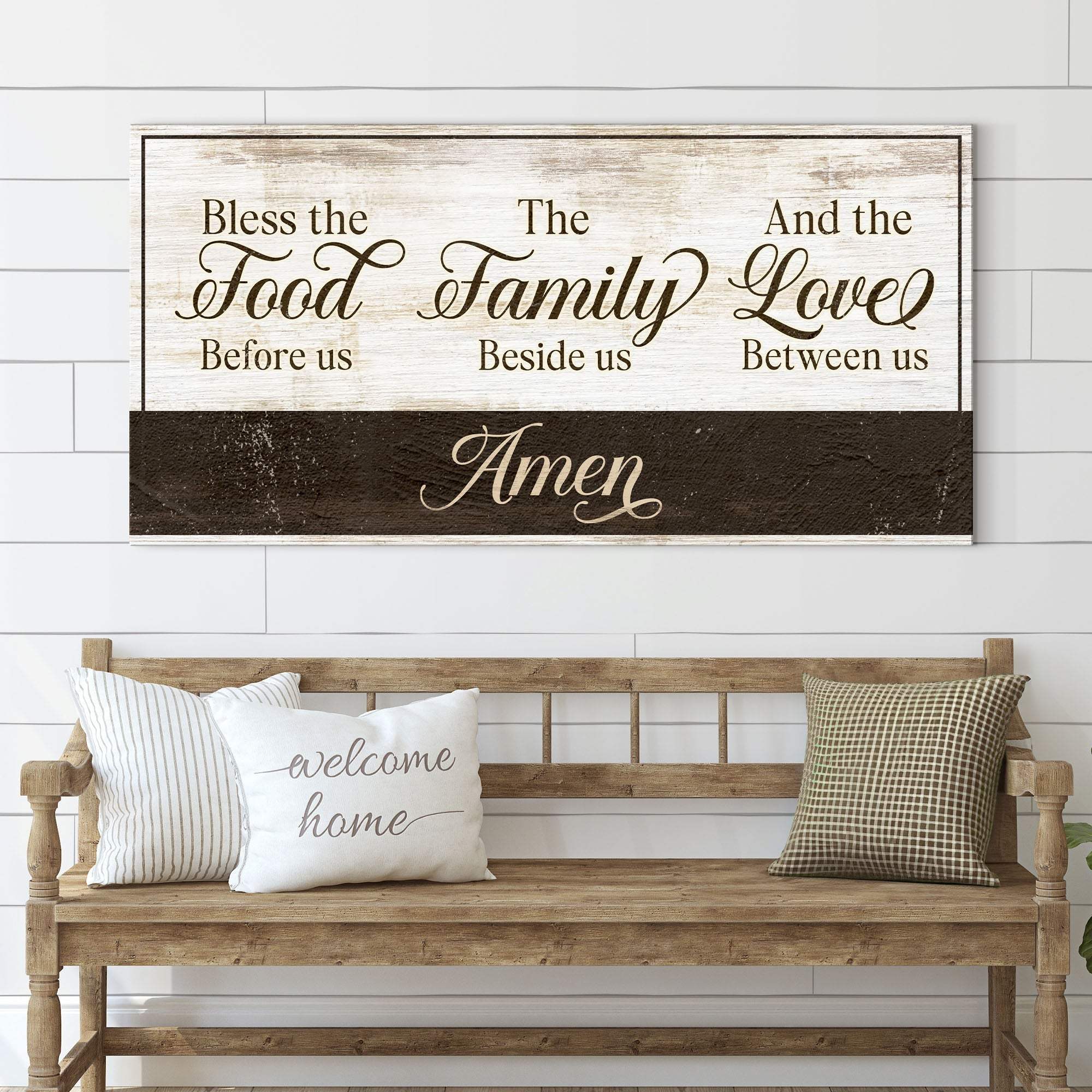 Bless The Food Before Us And The Love Between Us Sign V - Tailored Canvases - Flyclothing LLC