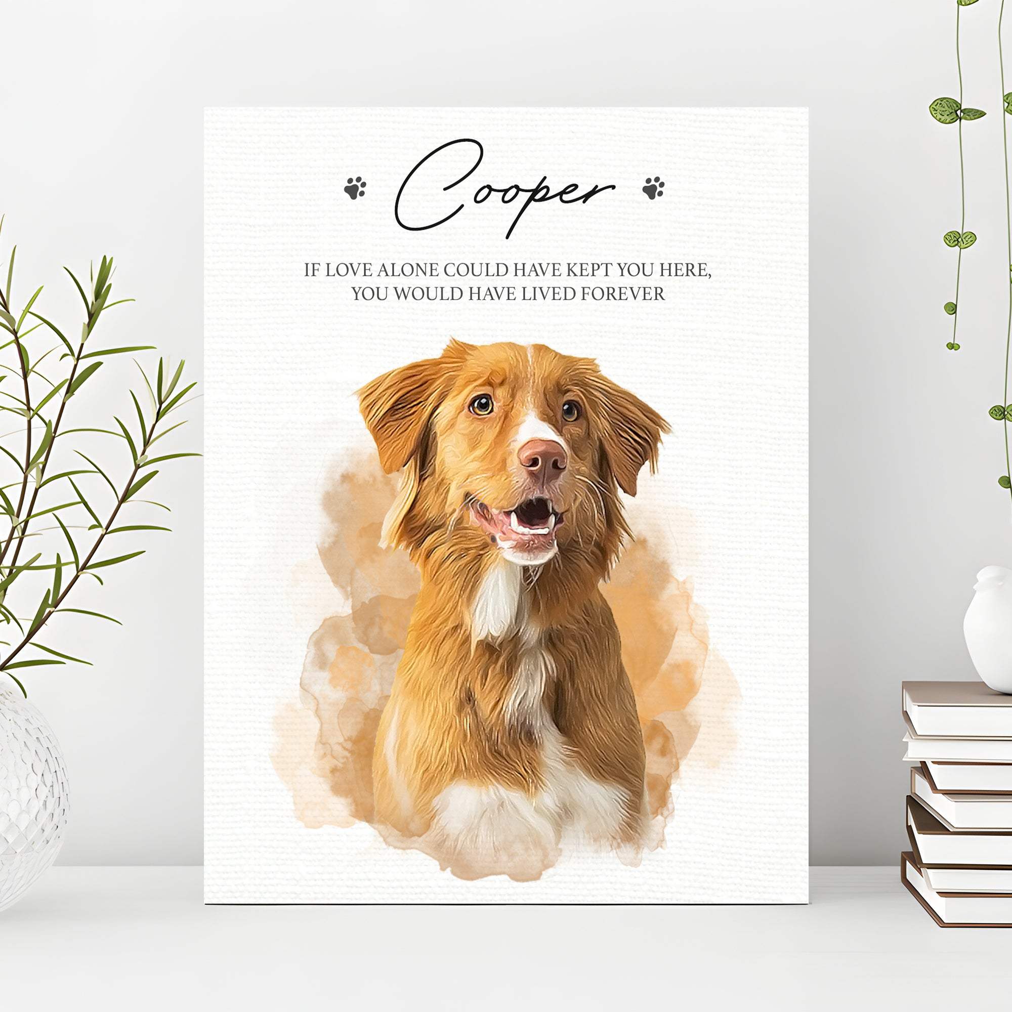 Pet Memorial Portrait Watercolor Sign If Love Alone - Tailored Canvases - Flyclothing LLC