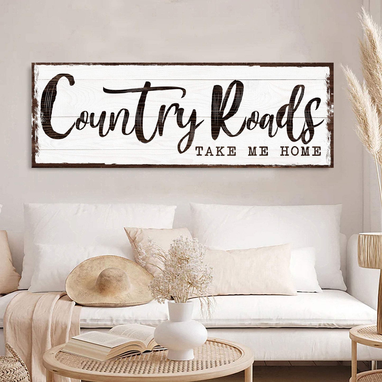 Country Roads Take Me Home Sign III - Tailored Canvases - Flyclothing LLC