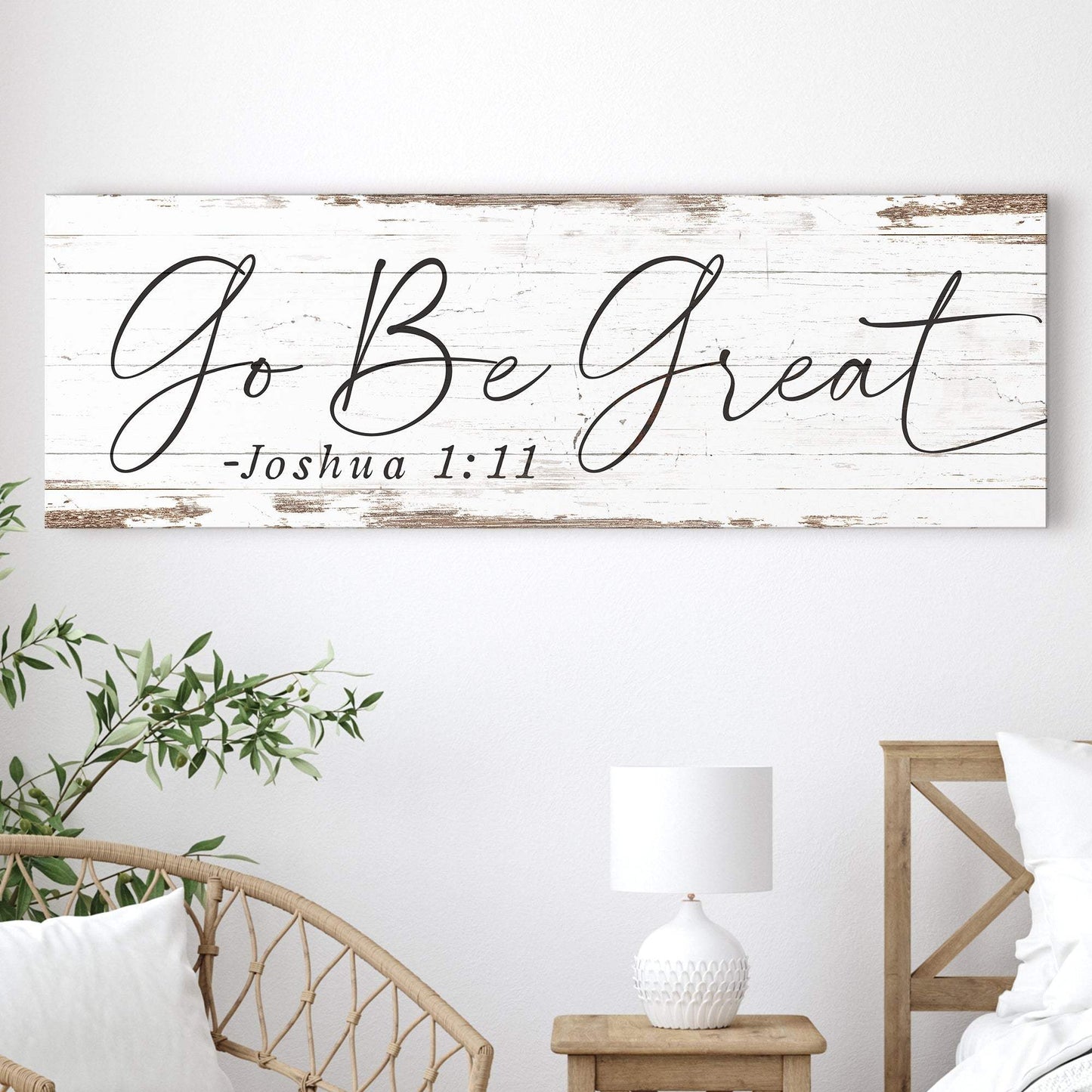 Go Be Great, Joshua 1:9 Faith Sign III - Tailored Canvases - Flyclothing LLC