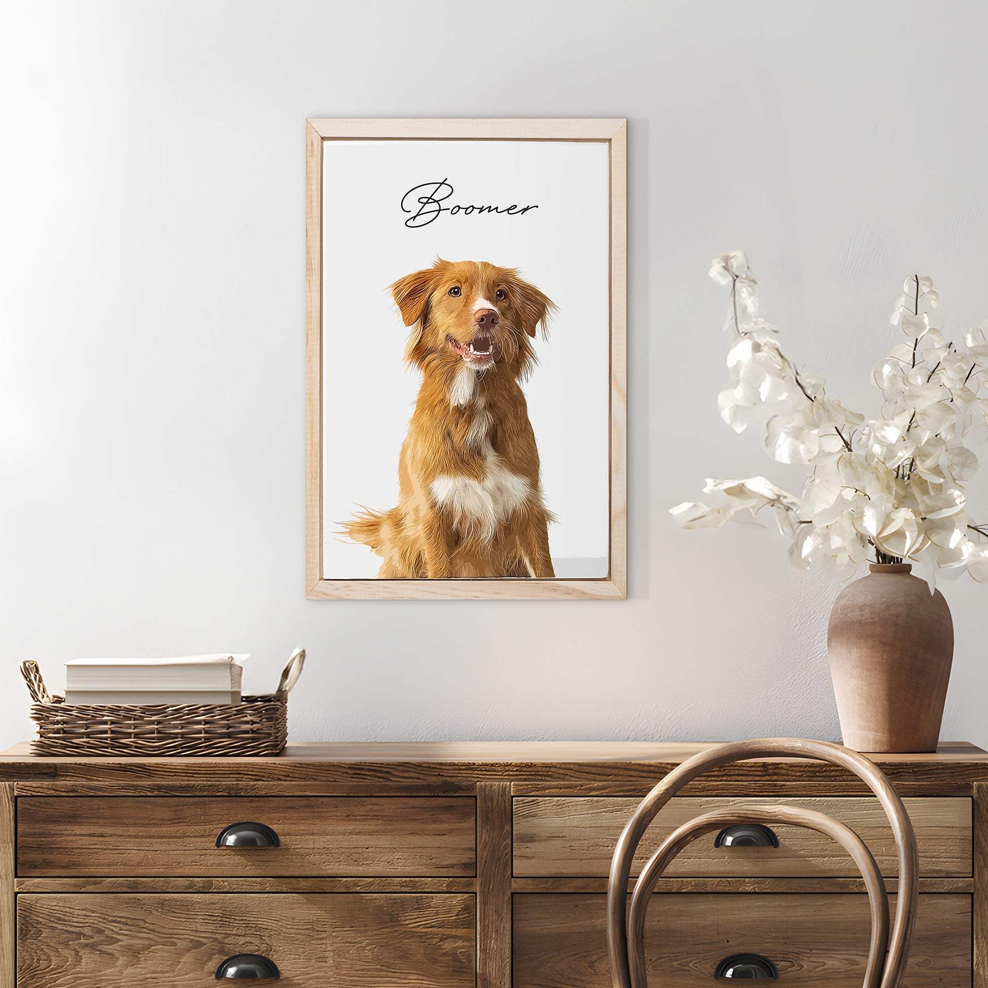 Custom Pet Memorial Portrait Watercolor Sign - Tailored Canvases - Flyclothing LLC