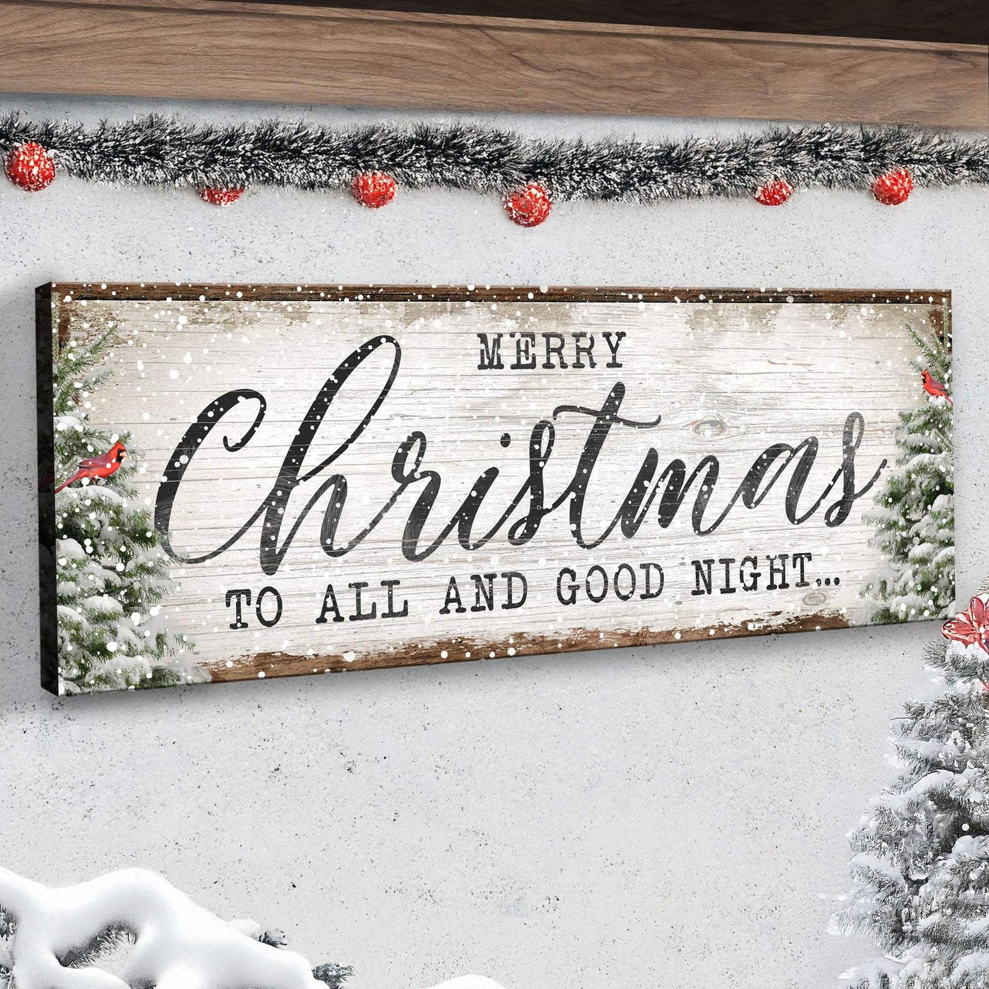 Merry Christmas To All And Goodnight Sign - Tailored Canvases - Flyclothing LLC