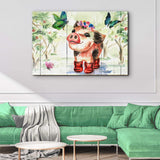 Cute Little Pig Canvas Wall Art - Tailored Canvases - Flyclothing LLC