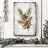 Vintage Winter Pine Cone Christmas Wall Art IV - Tailored Canvases - Flyclothing LLC