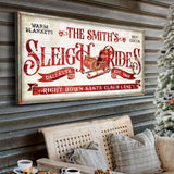 Sleigh Rides Christmas Sign III - Tailored Canvases - Flyclothing LLC