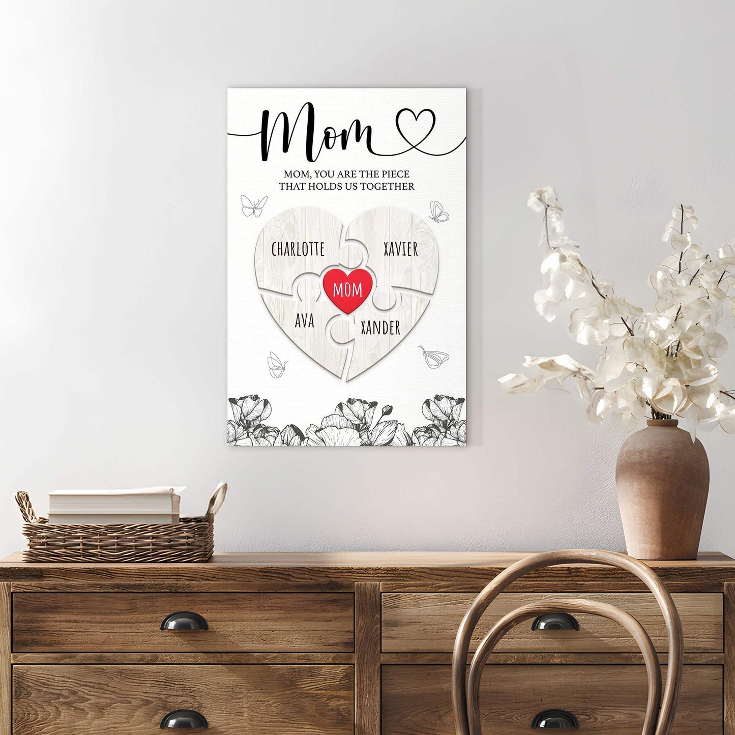 Mother's Day Sign The Piece That Holds Us Together III - Tailored Canvases - Flyclothing LLC